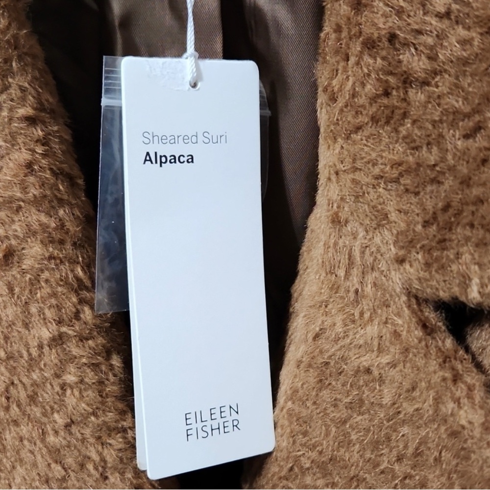 Eileen Fisher Notch Collar Sheared Suri Alpaca Jacket Size L used, no tags - Picture 5 of 14